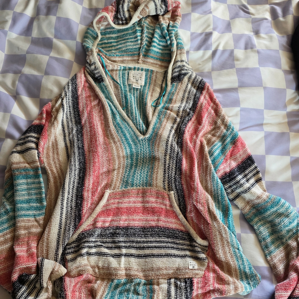 Billabong Multicolor Striped V-Neck Sweater